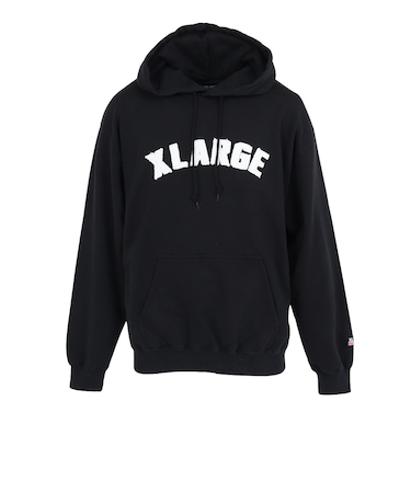 エクストララージ(XLARGE)ARCH ロゴ プルオーバー フーデット スウェットシャツ 101253012014-BLACK