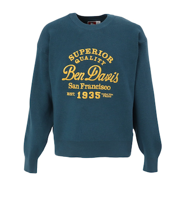 ベンデイビス（BEN DAVIS）刺繍ロゴニット クルーネック 25780071-BGRY