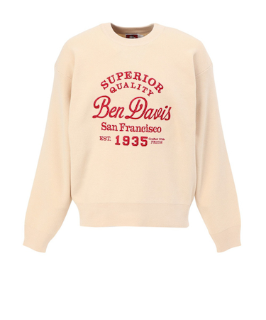 ベンデイビス（BEN DAVIS）刺繍ロゴニット クルーネック 25780071-OFF