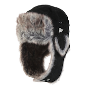 ニューエラ（NEW ERA）帽子 フライトキャップ トラッパー コーデュロイ 黒 ブラック Lサイズ  14667627