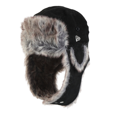 ニューエラ（NEW ERA）帽子 フライトキャップ トラッパー コーデュロイ 黒 ブラック Lサイズ  14667627