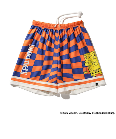 スポルディング(SPALDING)バスケットボールウェア ジュニア 布帛ショーツ スポンジ・ボブ チェッカーフラッグ SJP25064SOD.