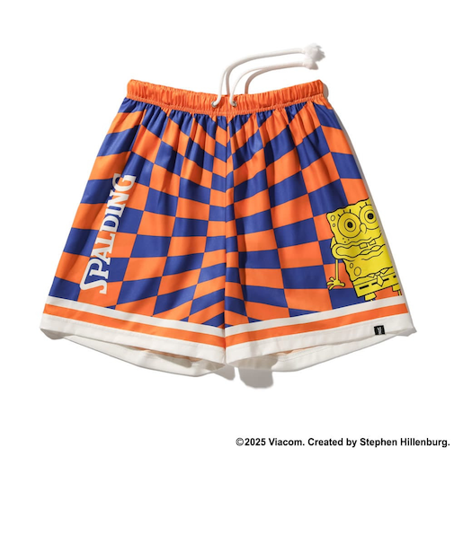 スポルディング(SPALDING)バスケットボールウェア ジュニア 布帛ショーツ スポンジ・ボブ チェッカーフラッグ SJP25064SOD.