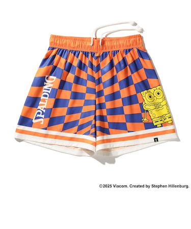 スポルディング（SPALDING）バスケットボールウェア 布帛ショーツ スポンジ・ボブ チェッカーフラッグ SMP25047SOD.