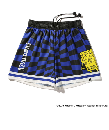 スポルディング（SPALDING）バスケットボールウェア 布帛ショーツ スポンジ・ボブ チェッカーフラッグ SMP25047SBL