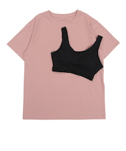 ジーフィット(G-FIT)ルーズフィット Tシャツ & ブラトップ セット OG-C002TS PNK