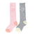 クー（Coo.）靴下 ジュニア クルーソックス HEAT-X 2足組 ピンク×グレー ハート 15.0～18.0センチ 896CO5GSA0059 PNK15