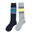 クー（Coo.）靴下 ジュニア クルーソックス HEAT-X 2足組 ネイビー×グレー ライン 19.0～22.0センチ 896CO5GSA0060 NVY19