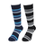 クー（Coo.）靴下 クルーソックス HEAT-X 2足組 ネイビー×グレー ボーダー 22.0～25.0センチ 895CO5GSA0062 NVY22