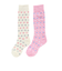 クー（Coo.）靴下 ジュニア クルーソックス HEAT-X 2足組 ホワイト×ピンク ハート 19.0～22.0センチ 896Q4GSA0137 WHT19
