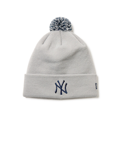 ニューエラ（NEW ERA）帽子 ニットキャップ ポンポンニット ニューヨーク・ヤンキース グレー 灰色 14669954