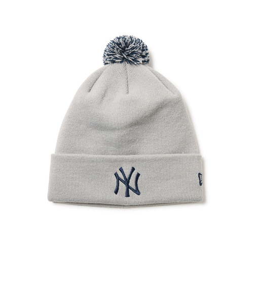 ニューエラ（NEW ERA）帽子 ニットキャップ ポンポンニット ニューヨーク・ヤンキース グレー 灰色 14669954