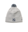ニューエラ（NEW ERA）帽子 ニットキャップ ポンポンニット ニューヨーク・ヤンキース グレー 灰色 14669954