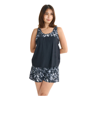 ロキシー(ROXY)フィットネス水着 レディース 水泳 Roxy Fitness KEEP SMILING 水陸両用 めくれ防止 黒 25FWRSW25450…