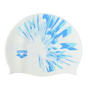 アリーナ（ARENA）スイミングキャップ 水泳 シリコーンキャップ 召集所持ち込み可 白×青 50-59cm AS5FSC23U WHBL