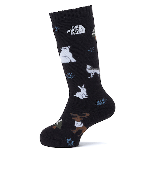 ザ・ノース・フェイス（THE NORTH FACE）靴下 ウィンター アニマル グラフィック クルー ソックス 黒 JM-JLサイズ NNJ82514 K ノ…