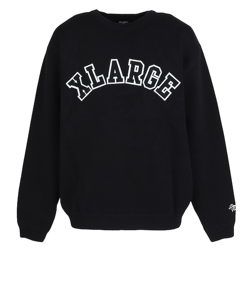 エクストララージ（XLARGE）ARCH ロゴ クルーネックニット 101253015002-BLACK
