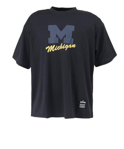 スポルディング（SPALDING）バスケットボールウェア Tシャツ ミシガン Mロゴ クラシック SMT25139MBK
