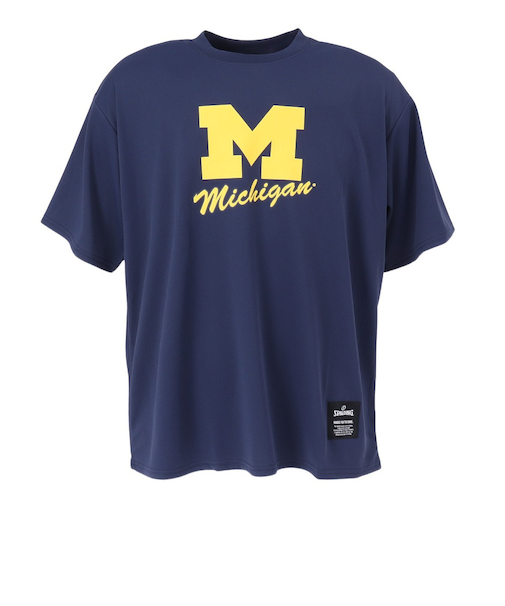 スポルディング（SPALDING）バスケットボールウェア Tシャツ ミシガン Mロゴ クラシック SMT25139MNV