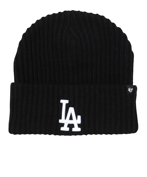 フォーティーセブン（47）帽子  '47 カフニット ロサンゼルス・ドジャース ブラック×ホワイト Harbor 14858283