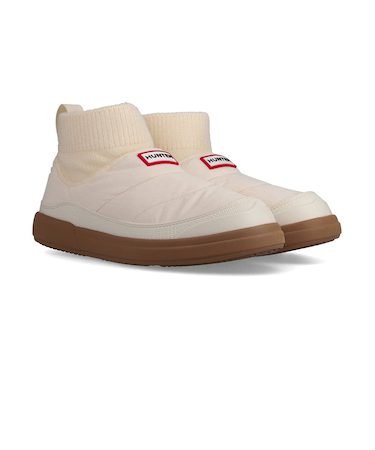 ハンター（Hunter）ブーツ カジュアルシューズ イン アウト パファー ニッテッド カフ オフホワイト WFS2265REN-WGU 防寒