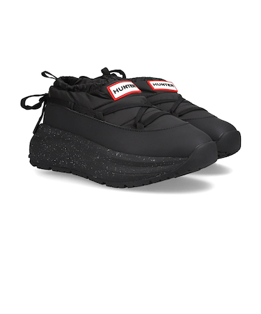 ハンター(Hunter)ブーツ カジュアルシューズ グリップ パフ レース スリッポン トレーナー ブラック UFF7122WWU-BLK 防寒 防水性