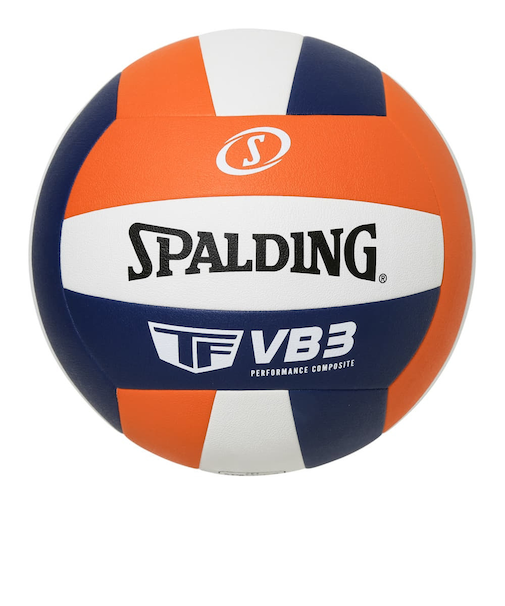 スポルディング（SPALDING）バレーボール 4号球 VB3 オレンジ×ホワイト×ネイビー 72-417J