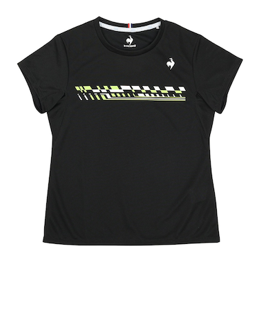 ルコックスポルティフ（lecoqsportif）テニスウェア トリコロールプリントゲームシャツ LN4FHT90L BK00