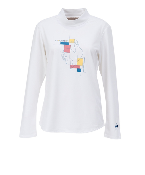 ルコックスポルティフ（lecoqsportif）テニスウェア モックネック長袖シャツ LN5SLT50L WH00