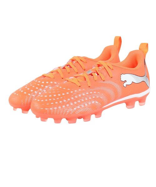 PUMA サッカーシューズ オレンジ/ピンク プーマ（PUMA）ジュニアサッカースパイク 土・人工芝グラウンド用