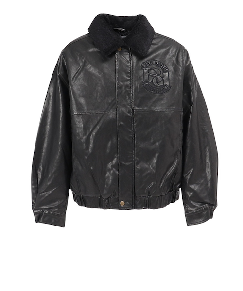 BEN DAVIS ブラックレザージャケット M ベンデイビス（BEN DAVIS）エリボア フェイクレザージャケット