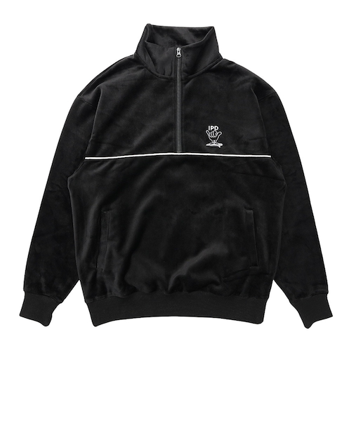 IPD(IPD)ベロア ハーフジップ フリースシャツ IPDHZSH-1015-BLK(Men’s) ベロア ハーフジップ フリースシャツ IPDHZSH-1015-BLK｜スーパー