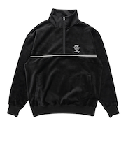 ベロア ハーフジップ フリースシャツ IPDHZSH-1015-BLK
