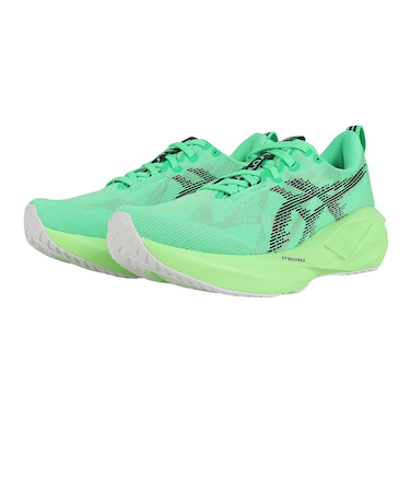 アシックス(ASICS)ランニングシューズ ジョギングシューズ ノヴァブラスト 5 グリーン ブラック 1011C224.300