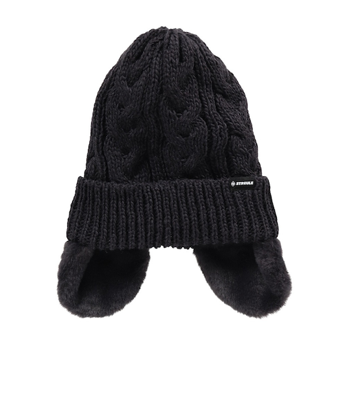 帽子 耳付き ニット帽 ST25FB0079 BLK