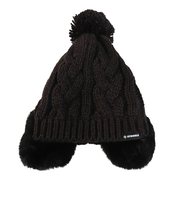 ジュニア 耳付き ポンポン ニット帽 ST25FB0083 BLK