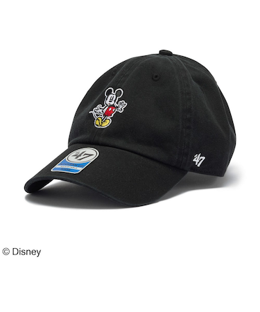 フォーティーセブン（47）帽子 キャップ キッズ クリーンナップ Disney ディズニー ミッキーマウス 黒 ブラック 14865116
