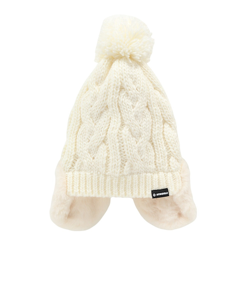 帽子 耳付き ポンポン ニット帽 ST25FB0080 OWHT