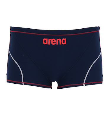 アリーナ（ARENA）競泳水着 メンズ 水泳 タフスーツ トレーニングスパッツ ショートレッグ 紺×赤 S-LLサイズ AS6SWM04M NVRD