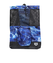 アリーナ（ARENA）水泳バッグ メッシュバックパック 総柄 約9L 青×シルバー AS6SBP16U BLSL ナップザック