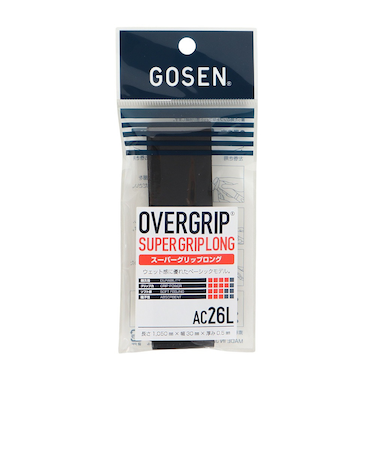 ゴーセン（GOSEN）テニスグリップテープ 1本入り スーパーグリップロング AC26LBK