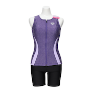 アリーナ(ARENA)水着 レディース フィットネスセパレート 上下セット カバーバック 紫×黒 M-3Lサイズ AS5SWF41L PPBK