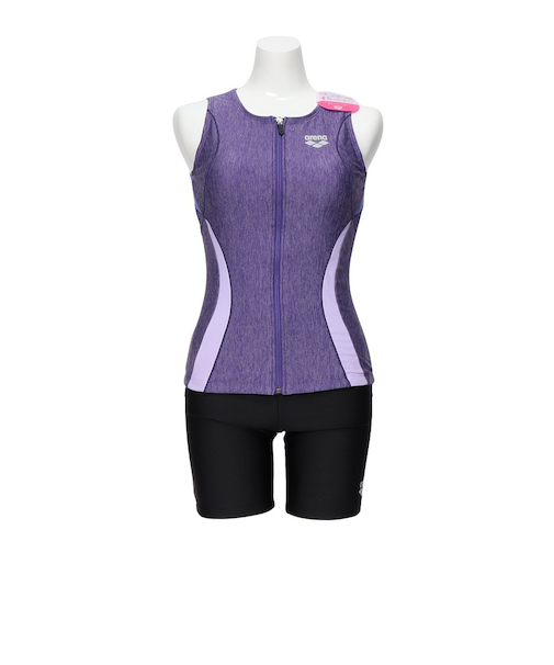 アリーナ（ARENA）水着 レディース フィットネスセパレート 上下セット カバーバック 紫×黒 M-3Lサイズ AS5SWF41L PPBK