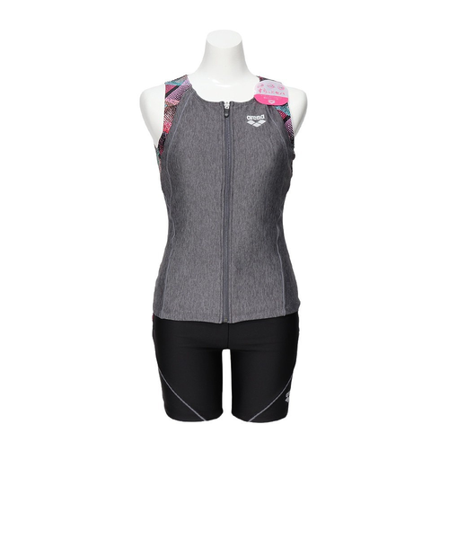 アリーナ(ARENA)フィットネス水着 水泳 セパレーツカバーバック グレー×黒 M-LLサイズ AS6SWF46L GYBK… アリーナ（ARENA）フィットネス水着 水泳 セパレーツカバーバック