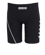 アリーナ（ARENA）競泳水着 メンズ 水泳 タフスーツ トレーニングスパッツ ハーフレッグ 黒×シルバー S-3Lサイズ AS6SWM08M BKSL