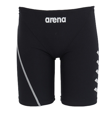 アリーナ（ARENA）競泳水着 メンズ 水泳 タフスーツ トレーニングスパッツ ハーフレッグ 黒×シルバー S-3Lサイズ AS6SWM08M BKSL