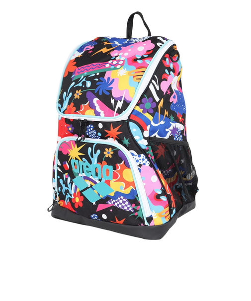 アリーナ（ARENA）水泳バッグ バックパック 総柄 35L 黒×エメラルド AS6SBP31U BKEM スイミングバッグ
