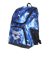 アリーナ（ARENA）水泳バッグ バックパック 総柄 35L 青×シルバー AS6SBP31U BLSL スイミングバッグ
