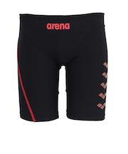 アリーナ（ARENA）競泳水着 メンズ 水泳 タフスーツ トレーニングスパッツ ハーフレッグ 黒×赤 S-3Lサイズ AS6SWM08M BKRD