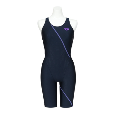アリーナ（ARENA）フィットネス水着 アクアエクサ フィットネスワンピース スパッツ 紺×紫 S-3Lサイズ AS5SWF02L NVPP